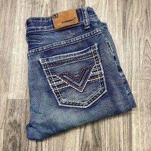 FLY PAPER Straight Mid Rise Med Wash Blue Denim Jeans Women's Size 14
